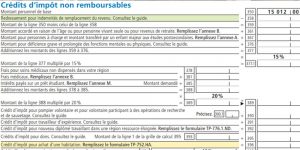 Crédits d'impôt non remboursables