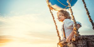 Enfant en montgolfière